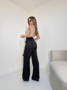 Cargo Pantalona Pants/Cargo Pantalona Pants/Buttons And Zipper/Side Pockets/DD057/ - 黑色 - 查看 5