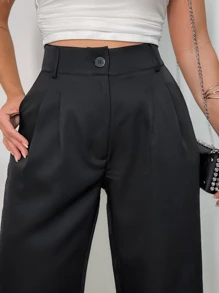 WOMEN'S MO FASHION - 3271, WOMEN'S TAILORED PANTS, HIGH WAIST, PANTALON, ELEGANT, CASUAL, EVERY DAY TO DAY, WORK, SUPER STYLISH. - màu đen - Xem 5