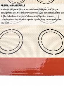 Cippes 1入組組帶刻度矽膠烘焙墊，可重複使用的不粘耐熱烤箱烤盤墊，Macron Cookie 披薩蛋糕麵包糕點廚房工具，16.53 英寸 x 11.61 英寸