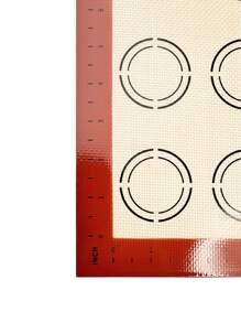 Cippes 1入組組帶刻度矽膠烘焙墊，可重複使用的不粘耐熱烤箱烤盤墊，Macron Cookie 披薩蛋糕麵包糕點廚房工具，16.53 英寸 x 11.61 英寸