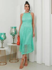 Women Sweater Dresses - Green water - View 8