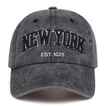 Washed NEW YORK Embroidered Baseball Cap, Sun Hat - Multicolor - View 5