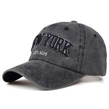 Washed NEW YORK Embroidered Baseball Cap, Sun Hat - Multicolor - View 6