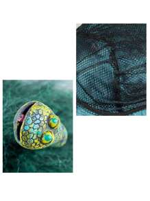 Halloween Cosplay Snake Female Wig Head Set Medusa Stage Show Props Animation Character Dress Up - Green - View 7