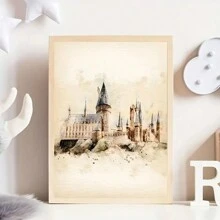 6 pièces Affiches sur canevas vintage, art moderne, château du monde magique, impression d'art peinture à l'huile, cadeau idéal pour le salon, la cuisine, la décoration de la maison, l'art mural, la décoration de la chambre, sans cadre