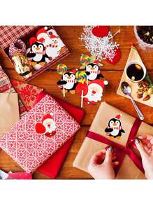 50pcs Christmas Lollipop Paper Cards, Santa Claus DIY Decorative Card Paper, Christmas, Thanksgiving, New Year Party Decoration, Gift Packaging, Party Favors, Festive Atmosphere Supplies, Outdoor Garden Decor,Christmas