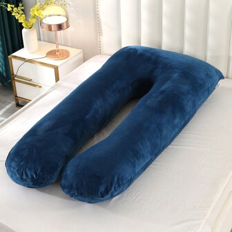 1pc U-Shaped Plush Pregnancy Pillow, Maternity Support Pillow, Relaxation Pillow, Bedding, Home, Maternity Pillow