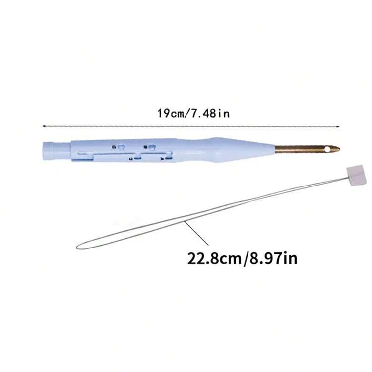 1pc Punch Needle, Embroidery Pen, Adjustable Rug Yarn Punch Needle For Embroidery Cross Stitching - Blue - View 4