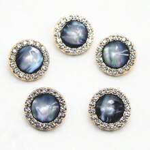 5 adet Yapay Elmas Dekor Düğmesi - Bej - Görünüm 11