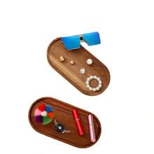 1个椭圆形木质托盘，椭圆形木质熟食板，奶酪拼盘，水果拼盘 - 彩色 - 查看 6