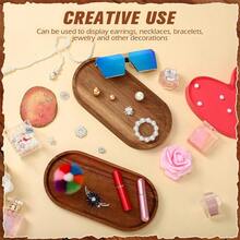 1个椭圆形木质托盘，椭圆形木质熟食板，奶酪拼盘，水果拼盘 - 彩色 - 查看 4