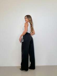 ADD WOMEN'S FASHION EIRELI- 3271, WOMEN'S TAILORED PANTS, HIGH WAIST, PANTALON, ELEGANT, CASUAL, EVERY DAY, WORK, SUPER STYLISH. - 黑色 - 查看 3