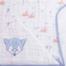Soft Premium Bath Towel Fox Embroidered Hood - Papi Mami - 藍色 - 查看 3