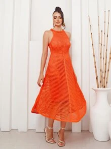 Women Sweater Dresses - Papaya - View 2