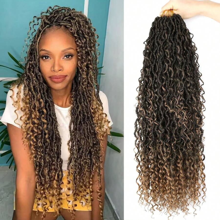 1/4 Packs Goddess Faux Locs Crochet Hair For Women Long Goddess Locs
