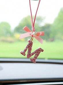 1 件蝴蝶结粉彩陶瓷字母汽车挂饰 - 均碼 - 查看 15