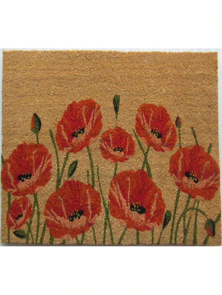 24 X 36 In. Poppy Flower Door Mat - 彩色 - 查看 1