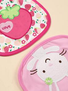 6 piezas Baberos para bebés con diseños estampados y bordados, baberos para la baba de bebés - Multicolor - Ver 6