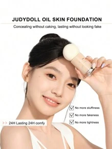 4 Shades Oil Control Foundation, Long-Lasting & Transfer-Resistant, Concealing & Mattifying, Mini/Full Size Available, Suitable For Weddings, Wedding Guests, Bachelorette Parties, Natural Daily Makeup, Cute Makeup, Bold Makeup, Date Makeup - #N10 - View 4