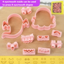 幽灵空心表情饼干模具，DIY 烘焙工具，适用于饼干、软糖和糕点 - 粉色 - 查看 5