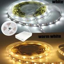 一卷1-5米/(3.28-16.4英寸)5V 2835白、暖、蓝、紫、绿LED灯带，由电池盒供电，高亮度LED灯珠，耐用，低压LED灯带，适用于圣诞节装饰、万圣节装饰、派对装饰、厨房、卧室、走廊、楼梯、客厅、酒吧、工作台（不含电池） - 電池盒單色燈帶 - 查看 3