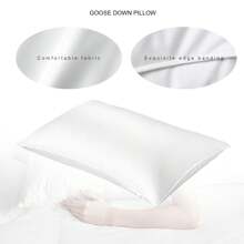 2Pack Luxury Goose Down Feather Pillow Queen Size Hotel Quality Fluffy Bed Pillow 300 Thread Count Cover - White - View 4