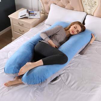 1pc U-Shaped Pregnancy Pillow, Soft Plush Nursing Pillow, Relaxation Pillow, Bedding, Home