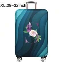 Capas de bagagem, capas de porta-malas, capas contra poeira, 18-32 polegadas, protetor, resistente a arranhões, impressão de corpo inteiro, mala de viagem, capa protetora lavável, acessórios de viagem, suprimentos de bagagem, moda, flor roxa, bolsa para escola, acessórios escolares, material escolar