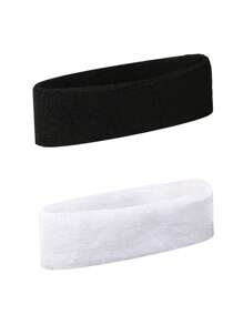 2pcs Yoga & Basketball Sweat-Absorbent Headbands, Suitable For Outdoor Sports And Fitness - Keep Forehead Dry And Comfortable, Sweat-Absorbing Sports Headband Towel - Multicolor - View 4