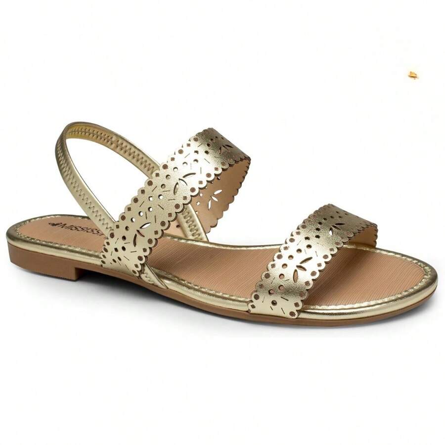 Mississippi Flat Flat Rives Metallic Sandal - MC082 - 香檳色 - 查看 1