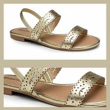 Mississippi Flat Flat Rives Metallic Sandal - MC082 - 香檳色 - 查看 2