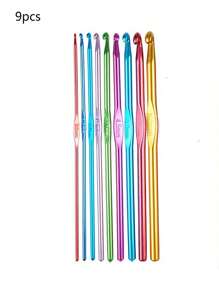 12pcs Modern Random Color Crochet Hook, Zinc Alloy Crochet Kit For DIY - Multicolor - View 9