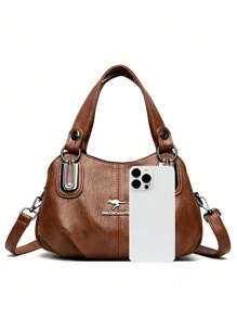 3 层大容量高品质设计师手袋软皮女士单肩斜挎包女士 2024 奢华手袋