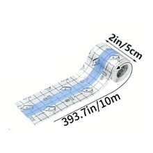 1 Roll Transparent Self-Adhesive Bandage, Waterproof Tattoo Care Bandage Roll, Skin Dressing, Suitable For Swimming Tattoo Care - Blue - View 11