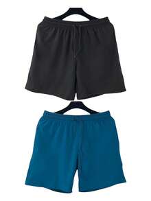 KIT 2 Shorts Bermuda Tactel With Elastane Men's Beach Gym Drying Training Football - 水鴨藍 - 查看 1