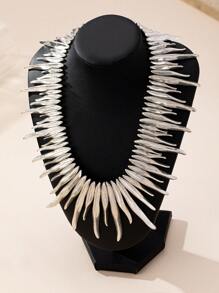 1 件欧美朋克风格金属项链，夸张金属项链适合日常佩戴 - 金屬感項鍊 - 查看 2