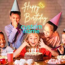 定制霓虹灯标志房间装饰个性化 LED 霓虹灯标志婚礼霓虹灯标志情人节霓虹灯礼物生日派对特殊节日礼物，婚礼背景卧室装饰可调光霓虹灯标志。 - 45cm/18in-7/8letters - 查看 14