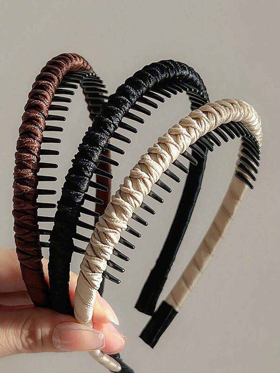 1pc Women's Headband, Washable Hair Clip, Anti-Slip Teeth Design, High Crown Hair Accessory Hairband Diadema Hair Hoop - Multicolor - View 1