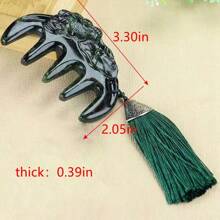 1pc Natural Jade Comb, Hair Massager Hair Comb Tool Jade Comb Jade Massage Tool Scalp Massage Comb Jade Massage Comb, Gift For Women, Suitable For Holiday Party Gifts, Quartz Crystal Gifts. (Complimentary: Gift Box)
