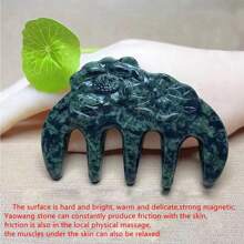 1pc Natural Jade Comb, Hair Massager Hair Comb Tool Jade Comb Jade Massage Tool Scalp Massage Comb Jade Massage Comb, Gift For Women, Suitable For Holiday Party Gifts, Quartz Crystal Gifts. (Complimentary: Gift Box)