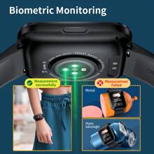 Reloj inteligente KUMI KU6 Meta IP68 resistente al agua de 1.96" con talla grande de 100 diseños de esfera exquisitos, con brújula, Bluetooth, detección de vitalidad y llamadas - Plateado - Ver 8