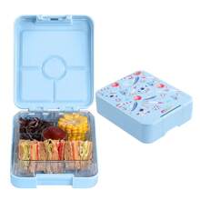 4-Grid Square Lunch Box, Suitable For Teenagers And School Staff, Cafeteria, Back To School Camping Picnic And Beach, Household Kitchen Goods, Microwave And Refrigerator Safe - Single Buckle Lunch Box - View 8