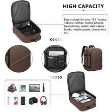 Lightweight Carry-On Backpack Cabin Size Flight Bag Travel Hand Luggage Shoulder Bag Ideal For Men And Women For Business Trips And Travel - Brown - View 6