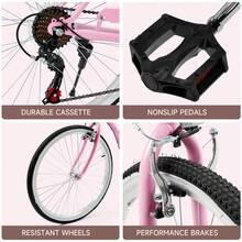 26 Inch Beach Cruiser Bike For Mens And Womens, 7 Speed Urban Bike With Rear Brake, Multiple Colors - 綠色 - 查看 4