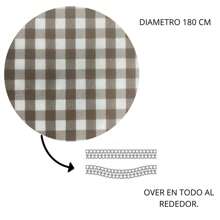 VENECIA Fabric Tablecloth 1 Piece At Random In Different Designs 180cm Radius. - Coffee - View 2
