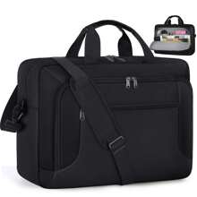 Laptop Bag 17.3 Inch Laptop Briefcase Large Waterproof Laptop Case For Men Women Business Office Work Computer Bag 17 Inch Adjustable Shoulder Messenger Bag - 黑色 - 查看 1