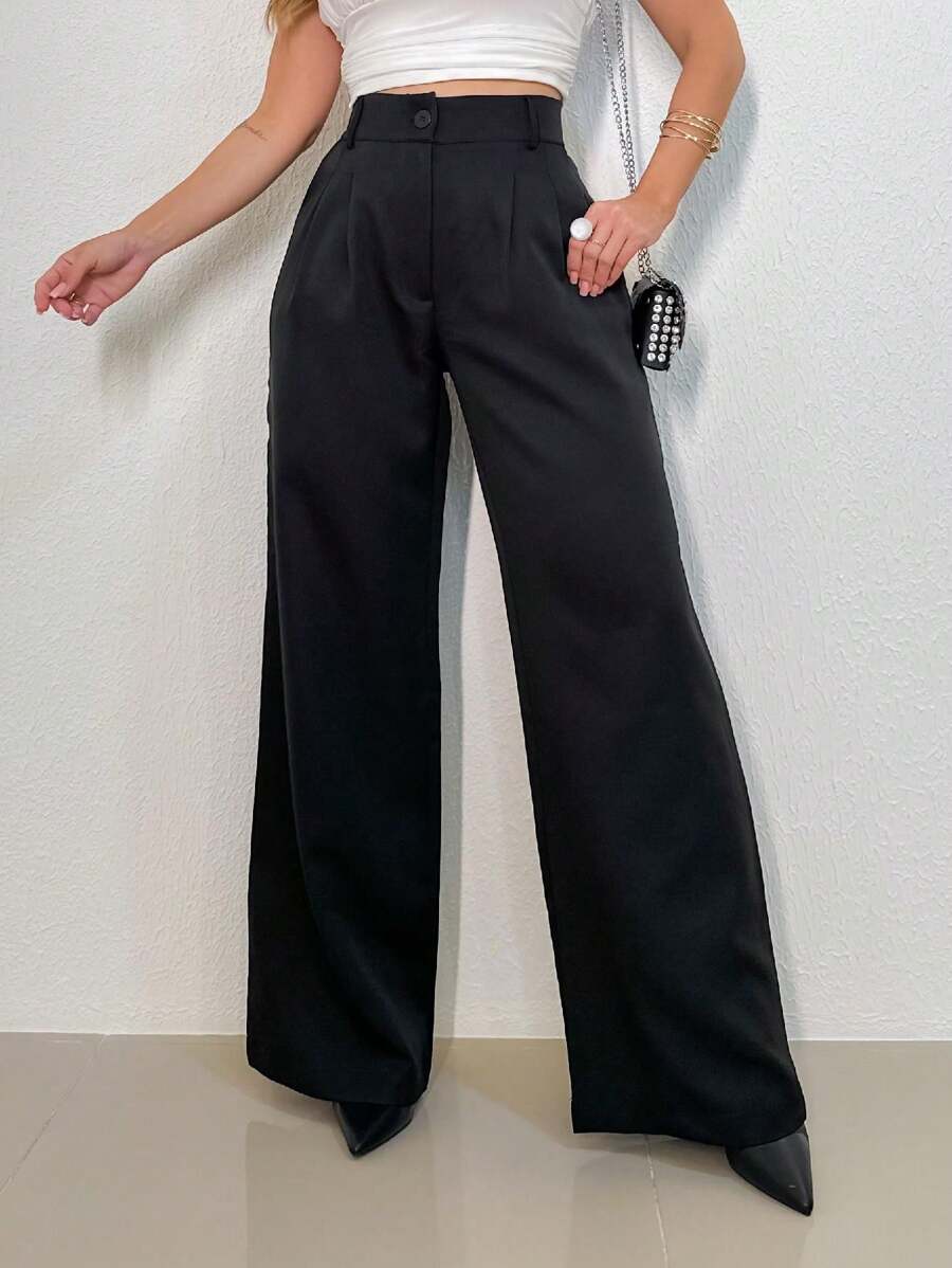 WOMEN'S MO FASHION - 3271, WOMEN'S TAILORED PANTS, HIGH WAIST, PANTALON, ELEGANT, CASUAL, EVERY DAY TO DAY, WORK, SUPER STYLISH. - màu đen - Xem 1