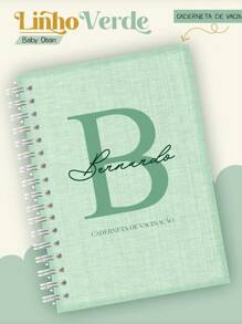 Caderneta de Vacina Capa dura - Personalizada Menino - Linho verde - Visão 1
