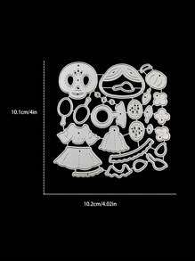 3pcs Halloween Dancing Monsters Metal Cutting Dies, Reusable Creative Scrapbooking Paper Craft Dies For Card Making - Silver - View 2