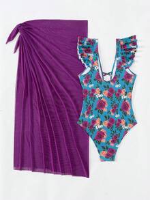 冠威新款简约连体泳衣，度假风夏季 - 彩色 - 查看 7